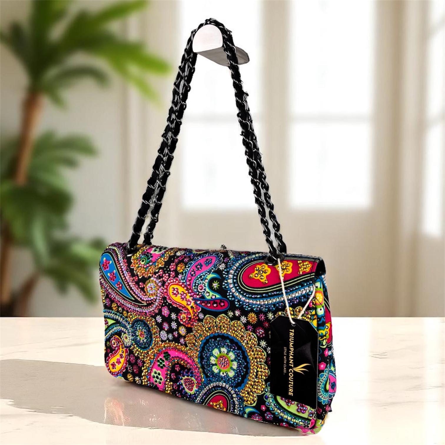 Elegant Embellished Handbag  (Multi-Colored A)