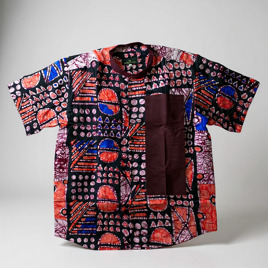 Colorful Abstract Print Short Sleeve Shirt