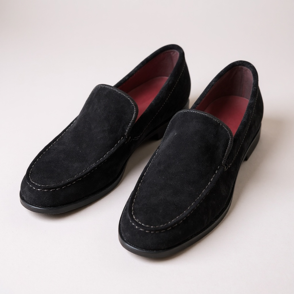 Black suede loafers Shoe