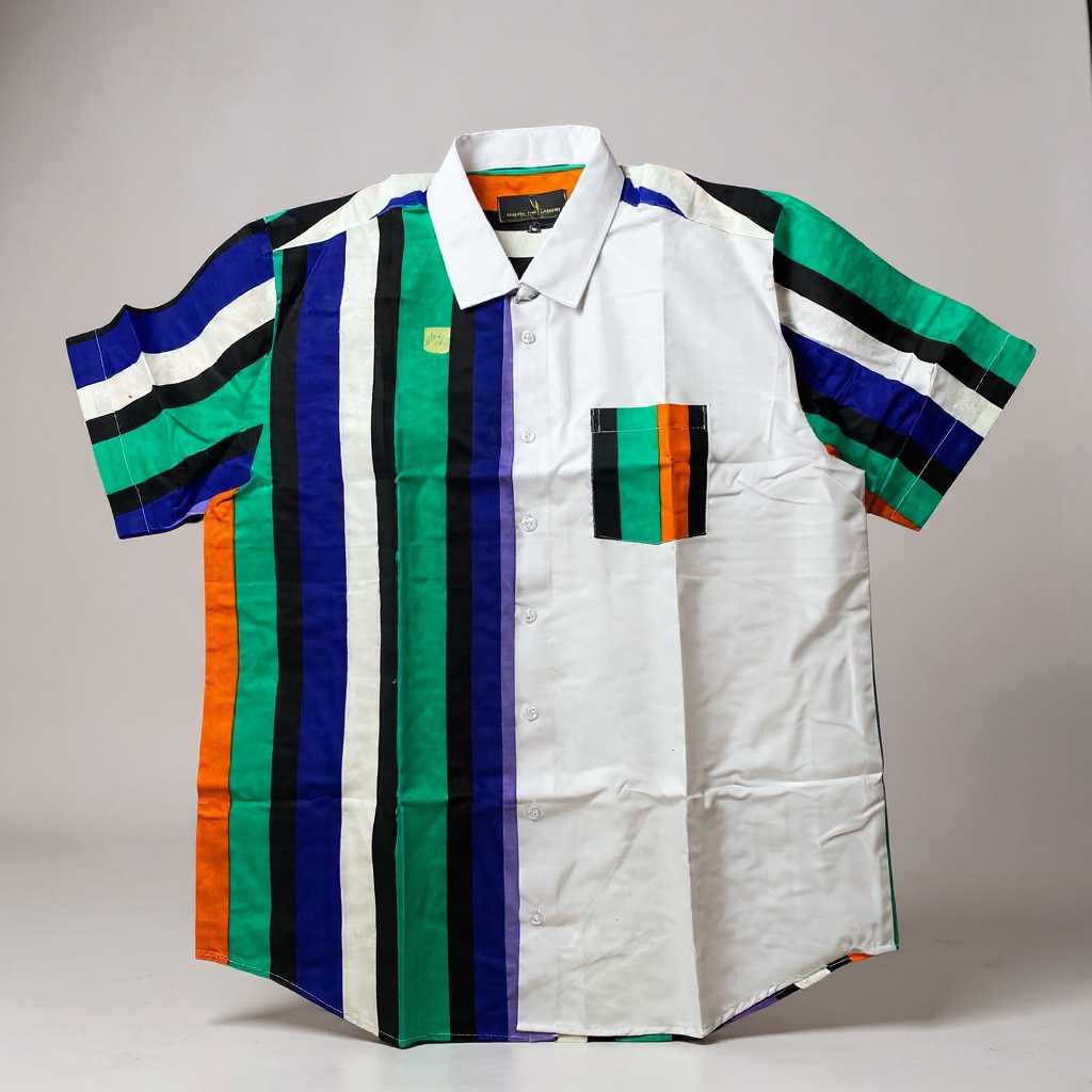 Men's Striped Short Sleeve Shirt