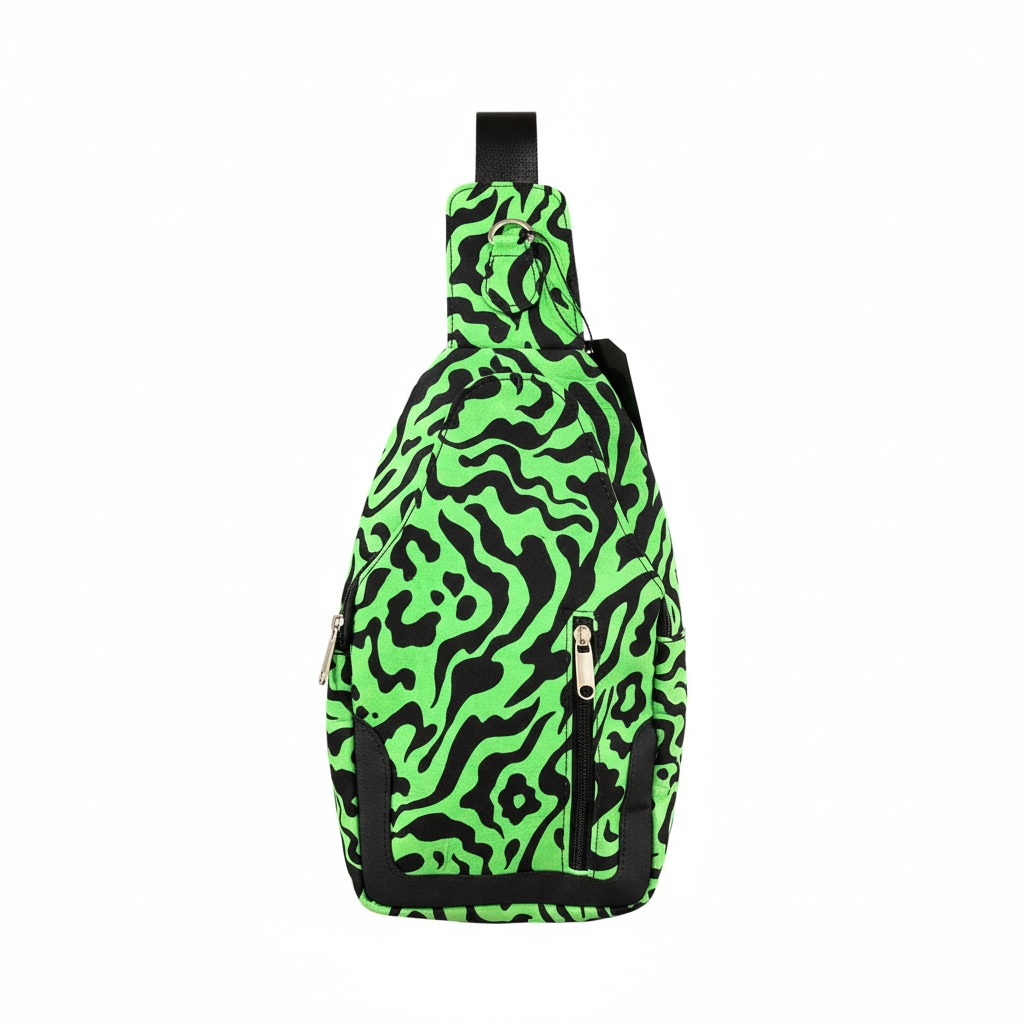 Green Abstract Pattern Cross Bag