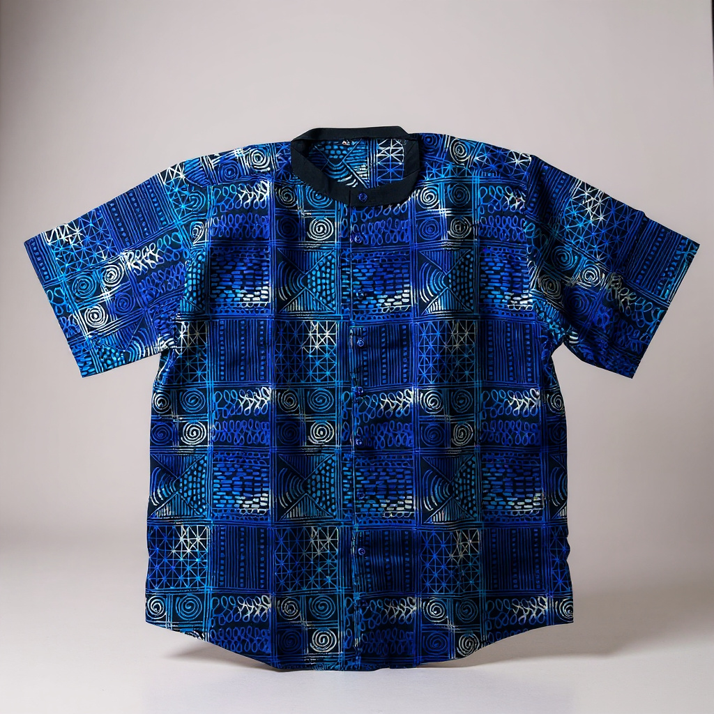 Blue Geometric Pattern Shirt