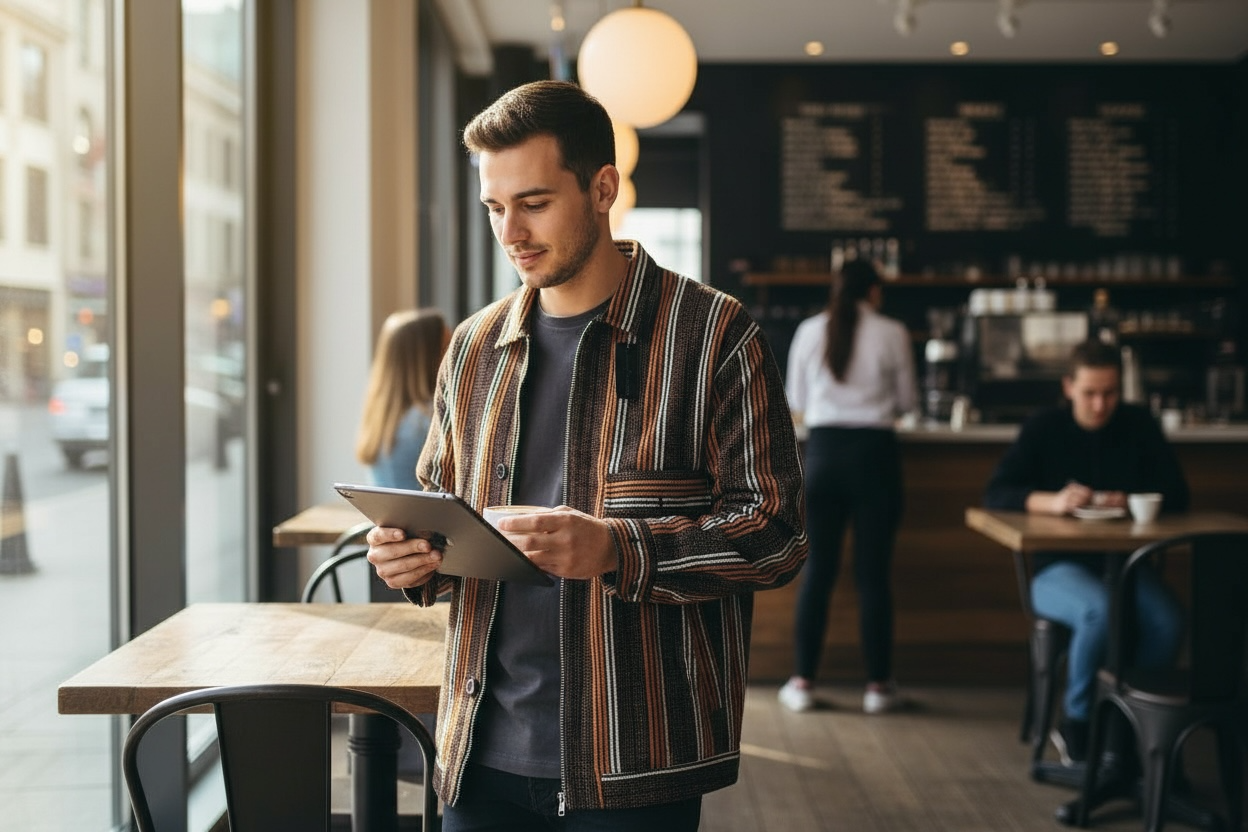 Asoke Brown & White Stripes Jacket