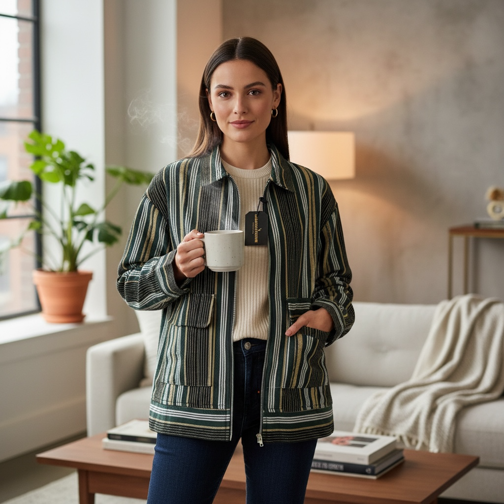 Asoke Green Stripes Jacket