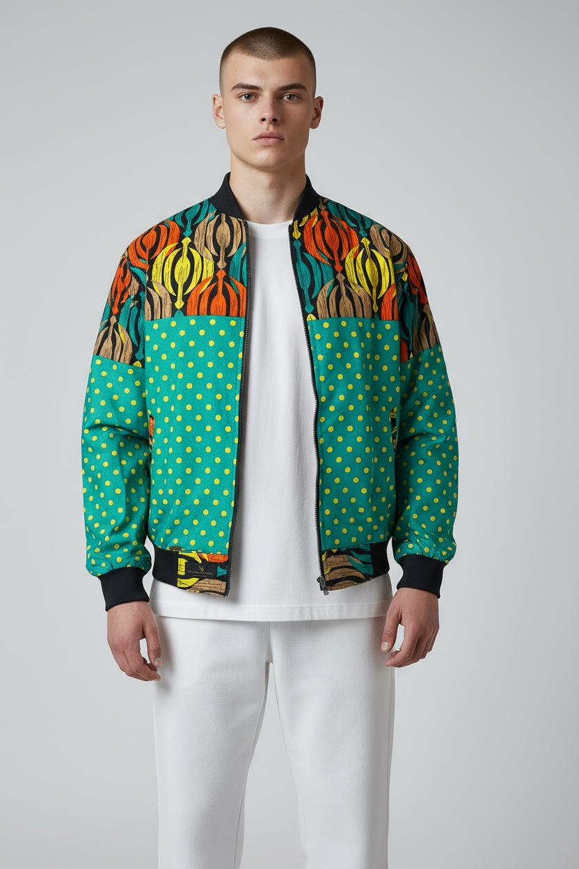 Reversible Multicolored Bomber Jacket