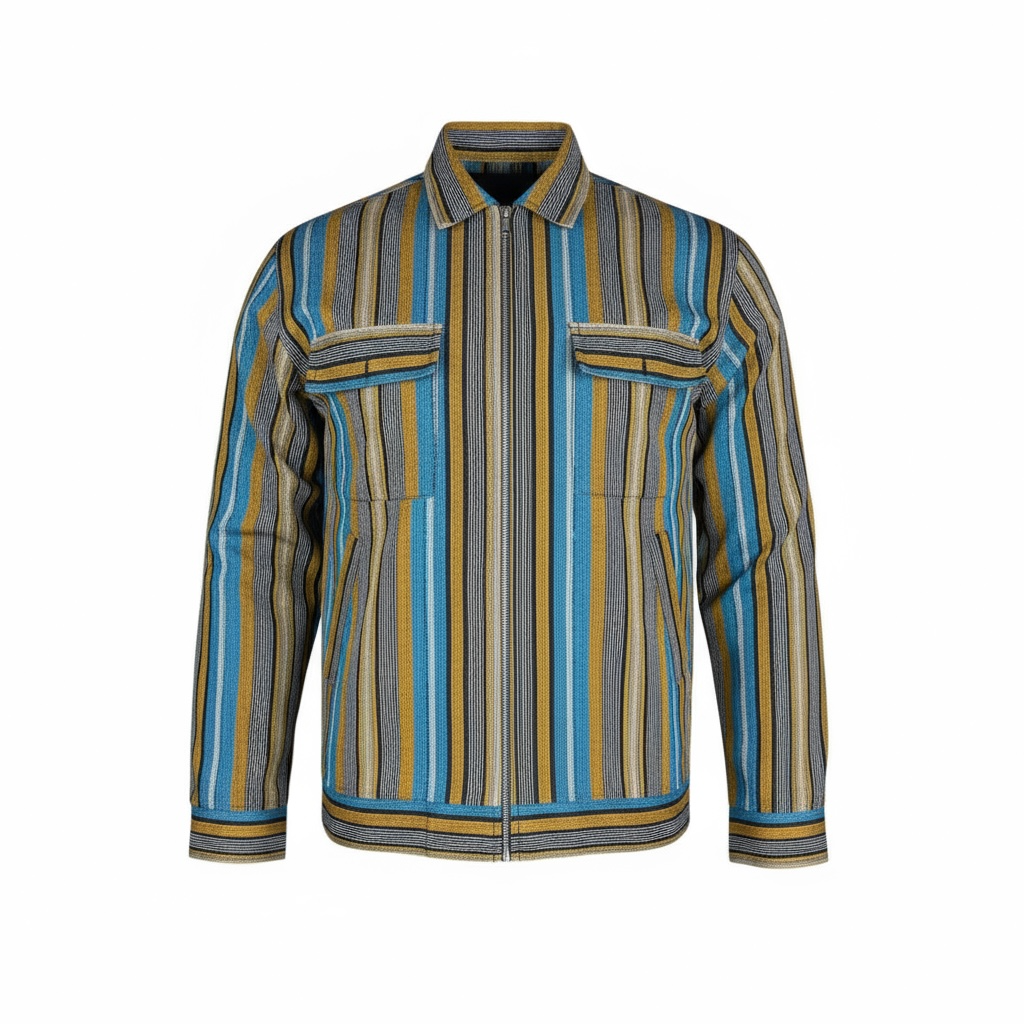Asoke Blue Gold Stripes Jacket