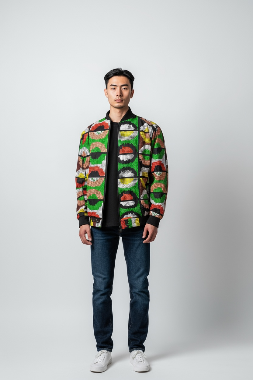 Reversible Multicolored Bomber Jacket