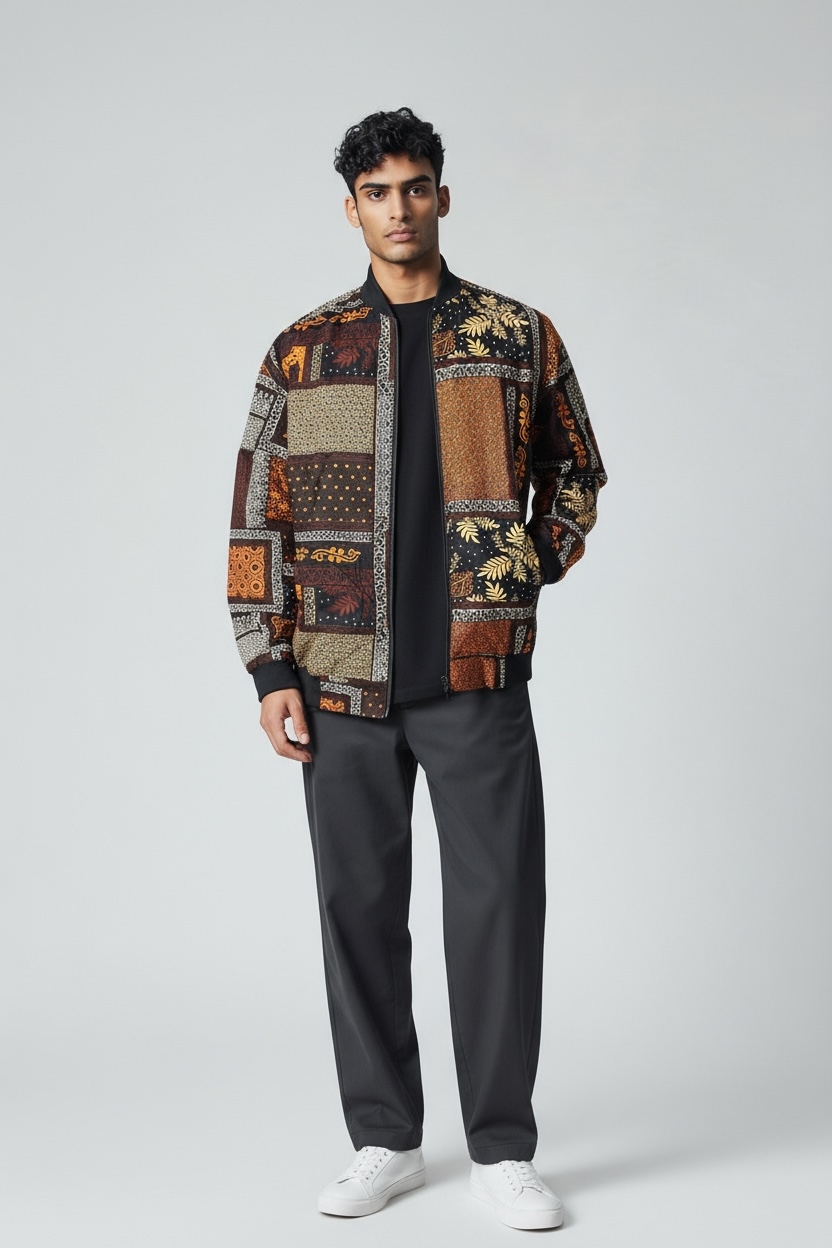 Reversible Multicolored Bomber Jacket