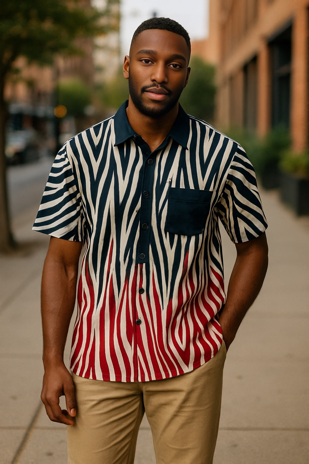 Zebra Print Polo Shirt