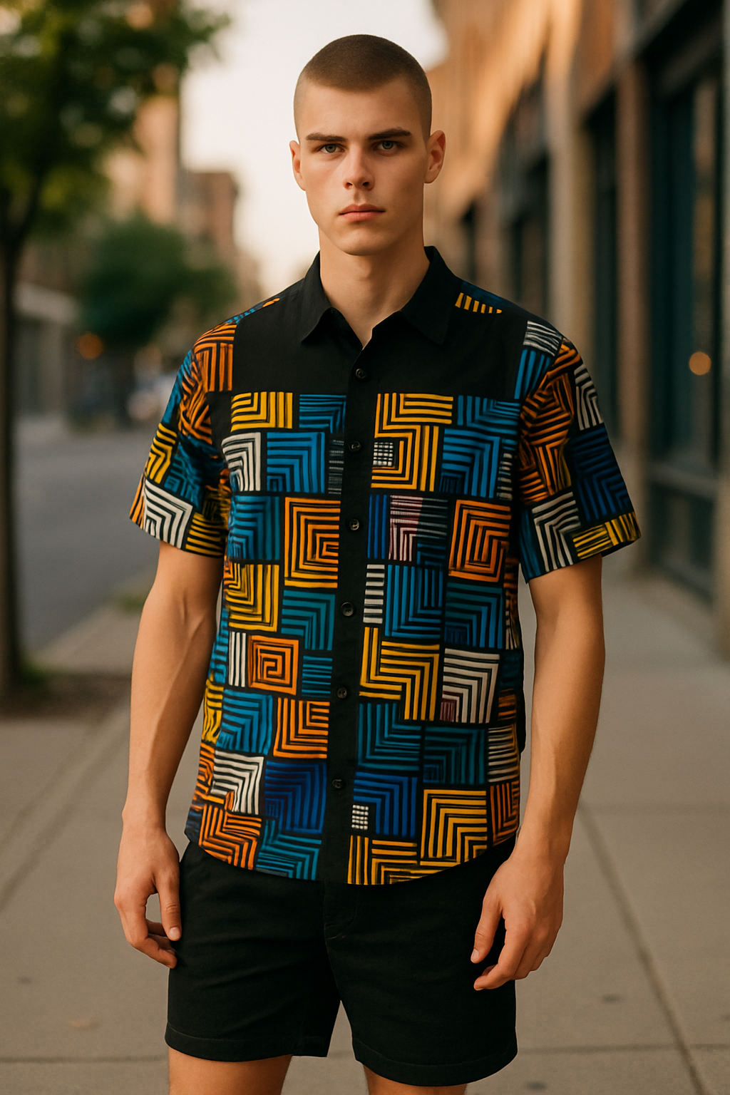 Geometric Short Sleeve Shirt