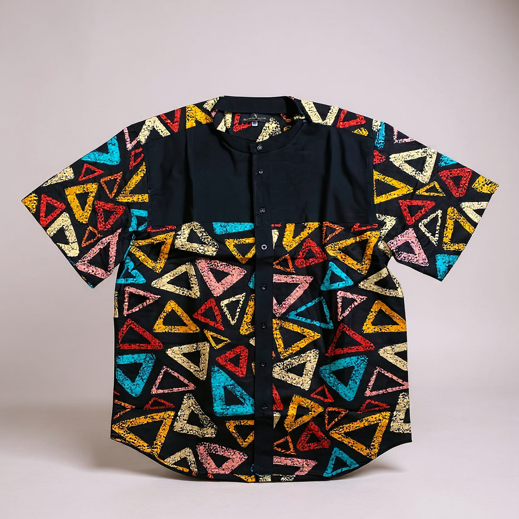 Geometric Triangle Print Short Sleeve Shirt