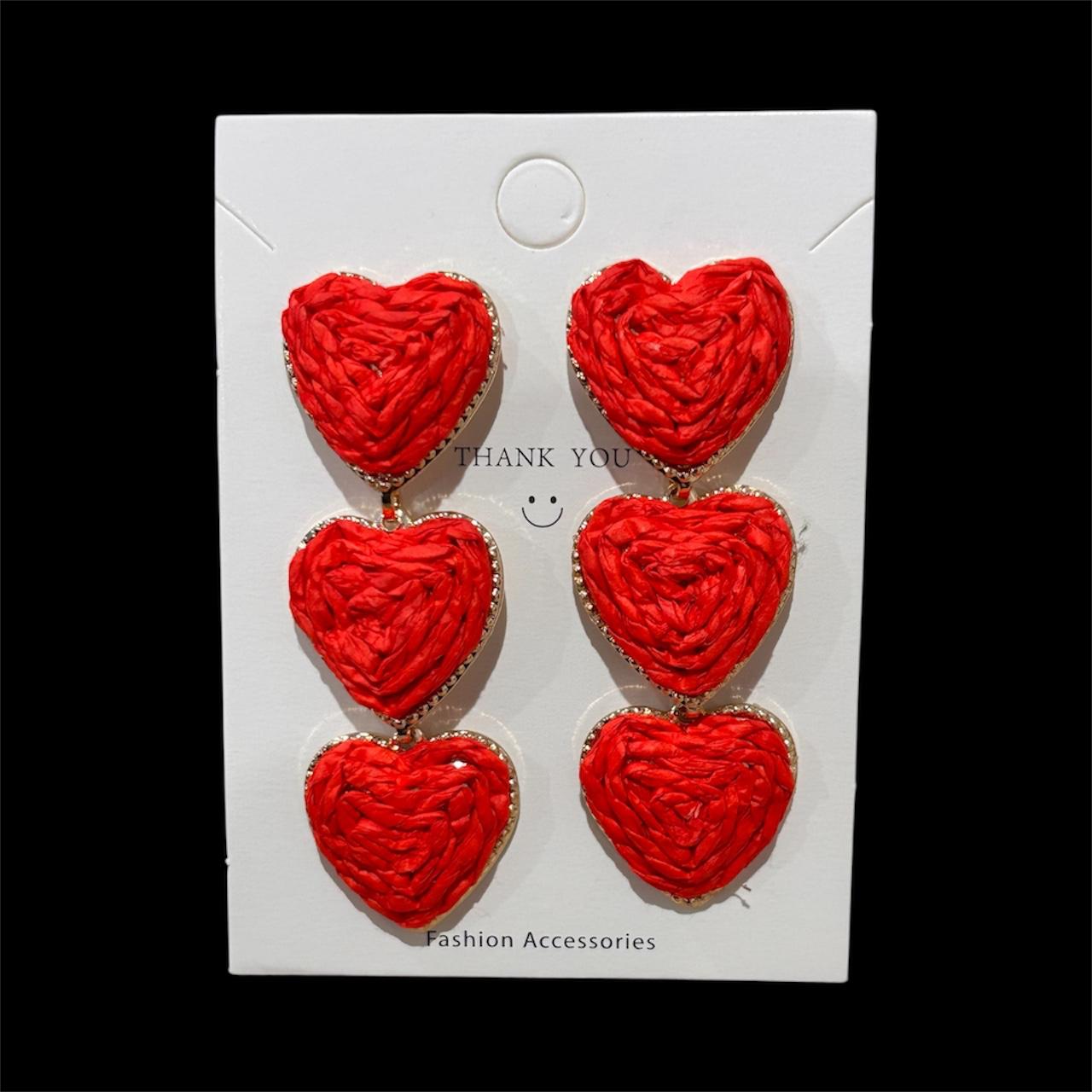 3-Heart Earrings