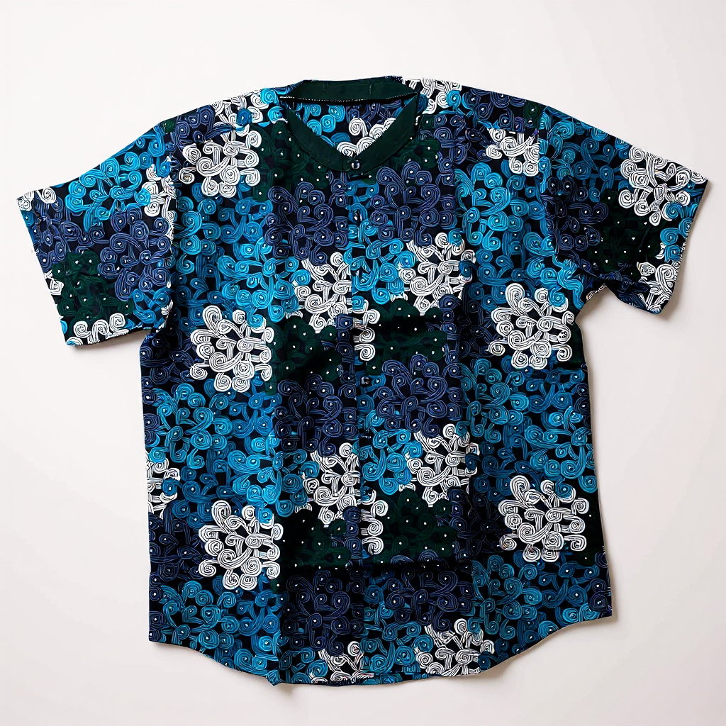 Vibrant blue and white casual shirt