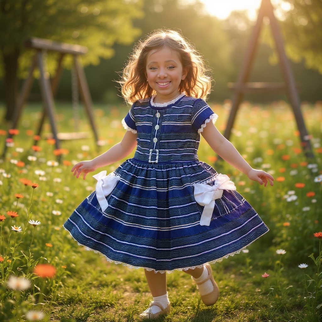Blue Asoke Striped Vintage Dress