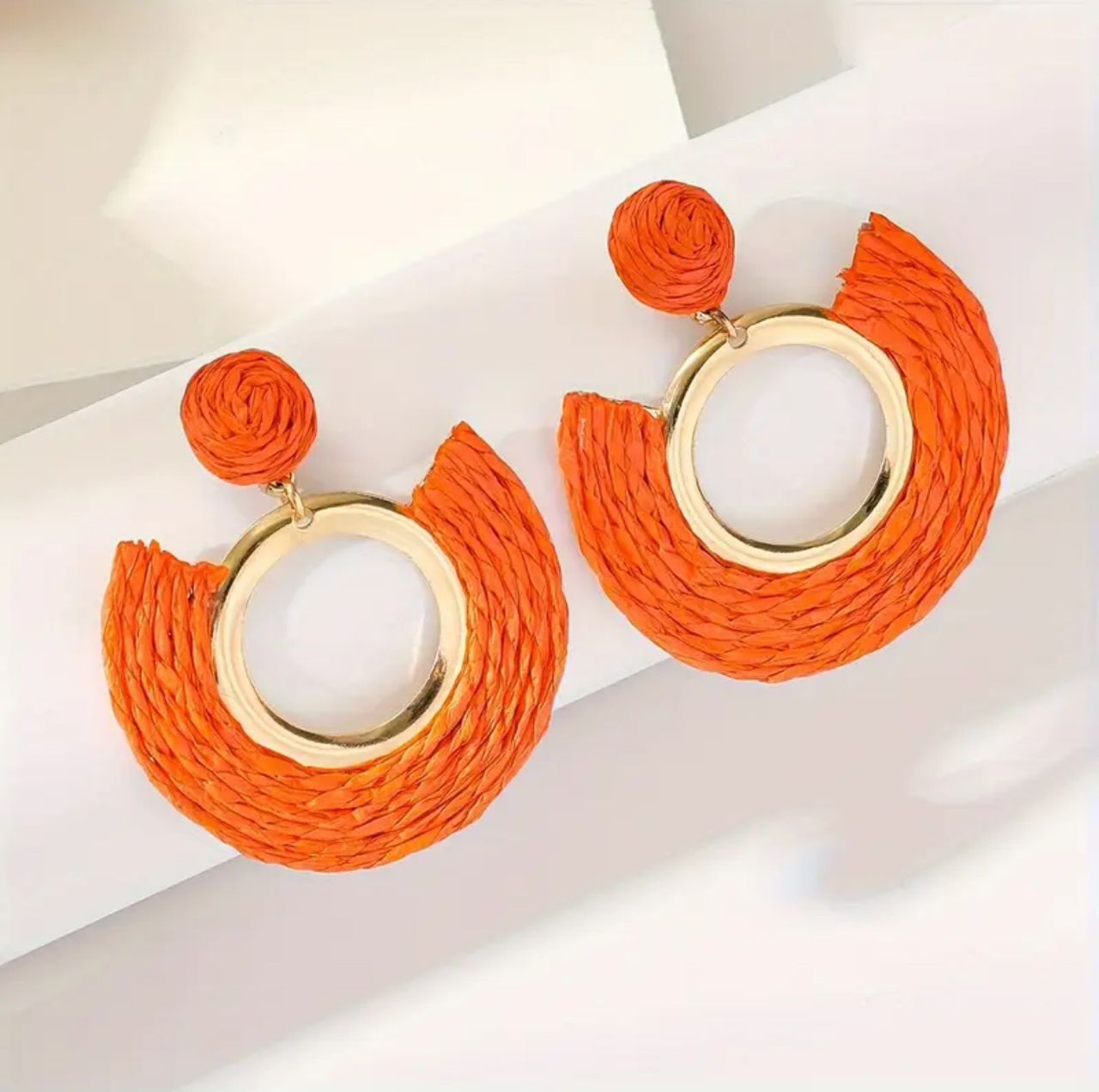 Round Rafia Earrings