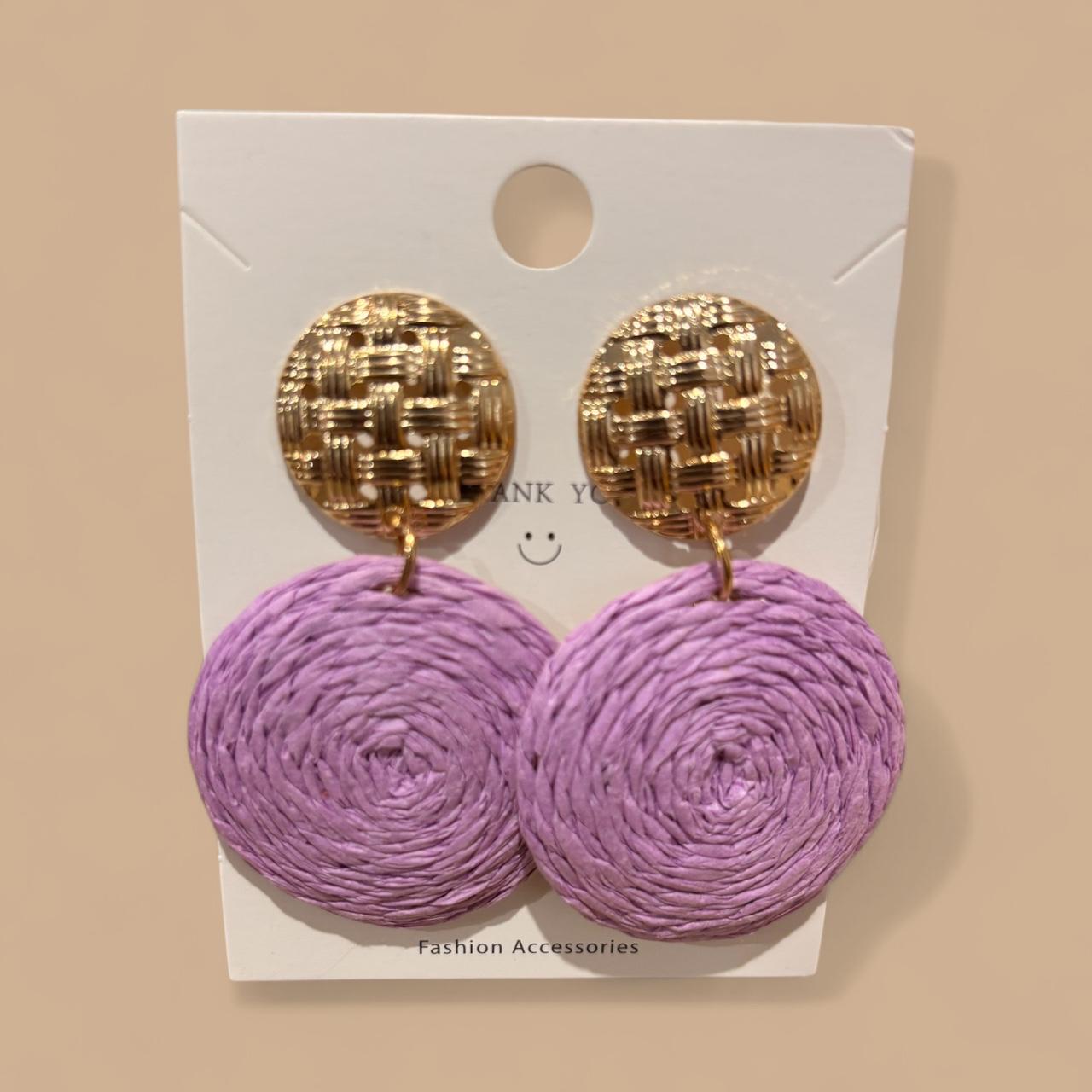 Raftia Round Earrings
