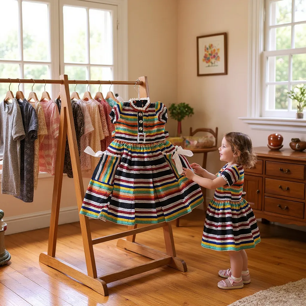 Colorful Striped Asoke Girls' Dress