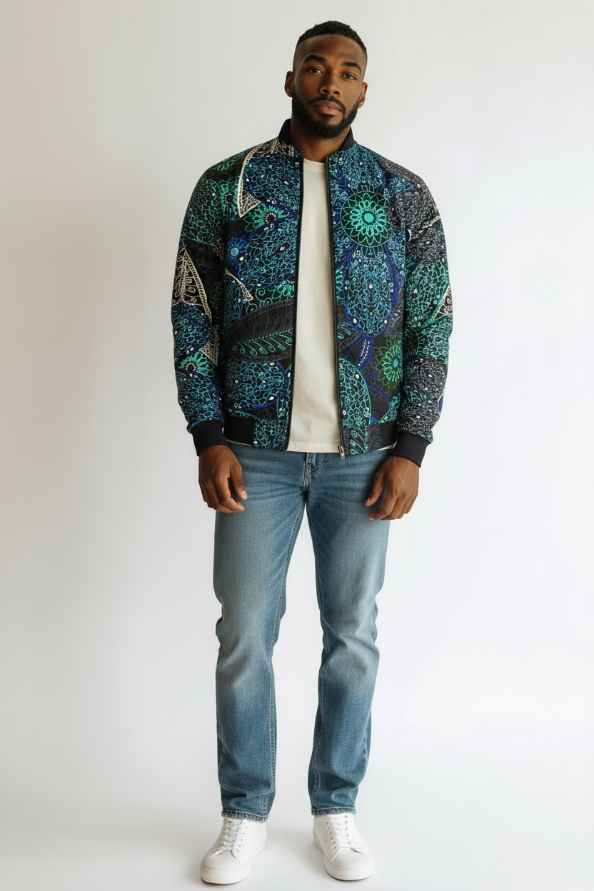 Reversible Multicolored Bomber Jacket
