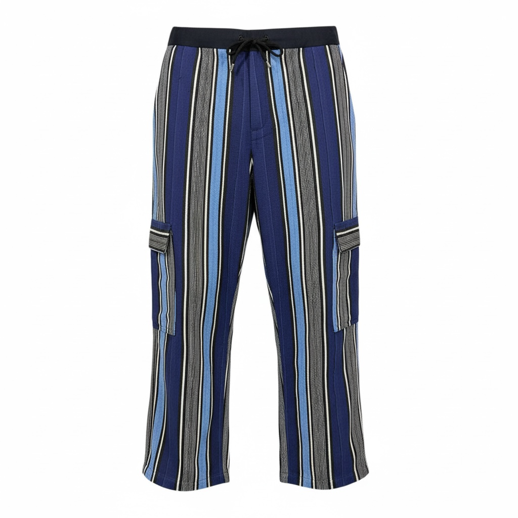 Asoke Vintage Striped Cargo Pant - Blue