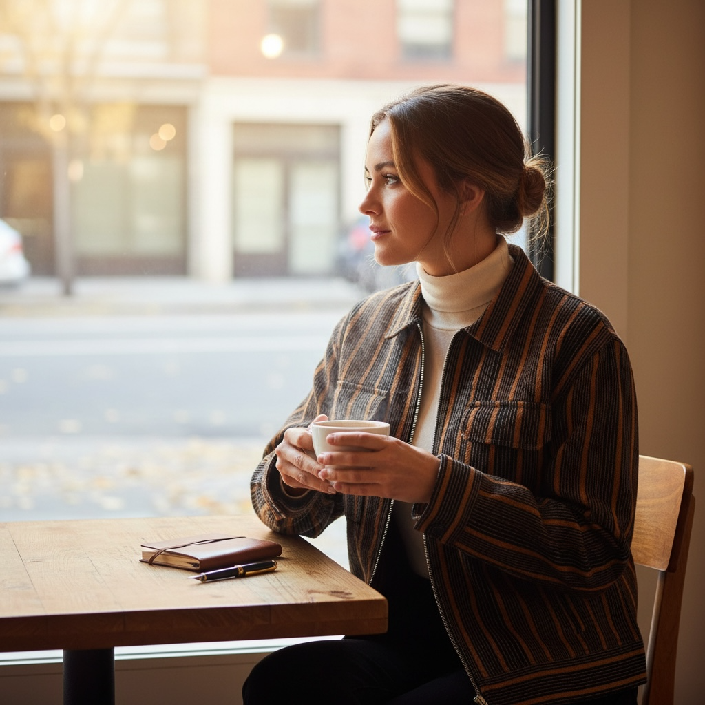 Asoke Brown Stripes Jacket