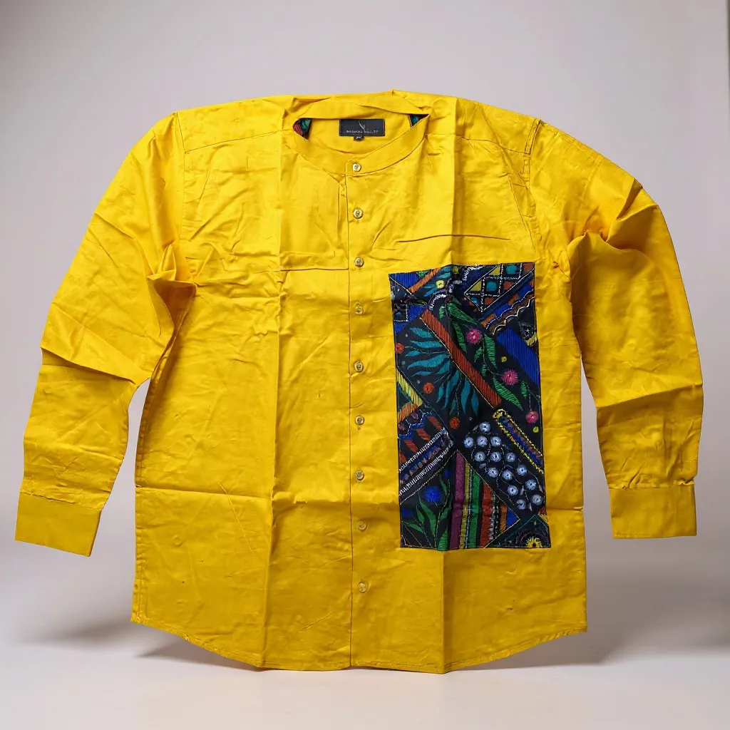 Yellow Shirt with Embroidered Patch