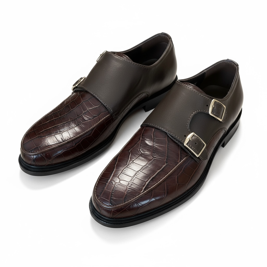 Men's Brown Monk Strap Shoe