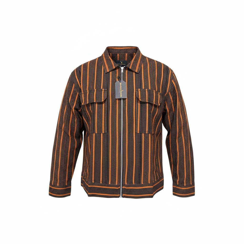 Asoke Brown Stripes Jacket