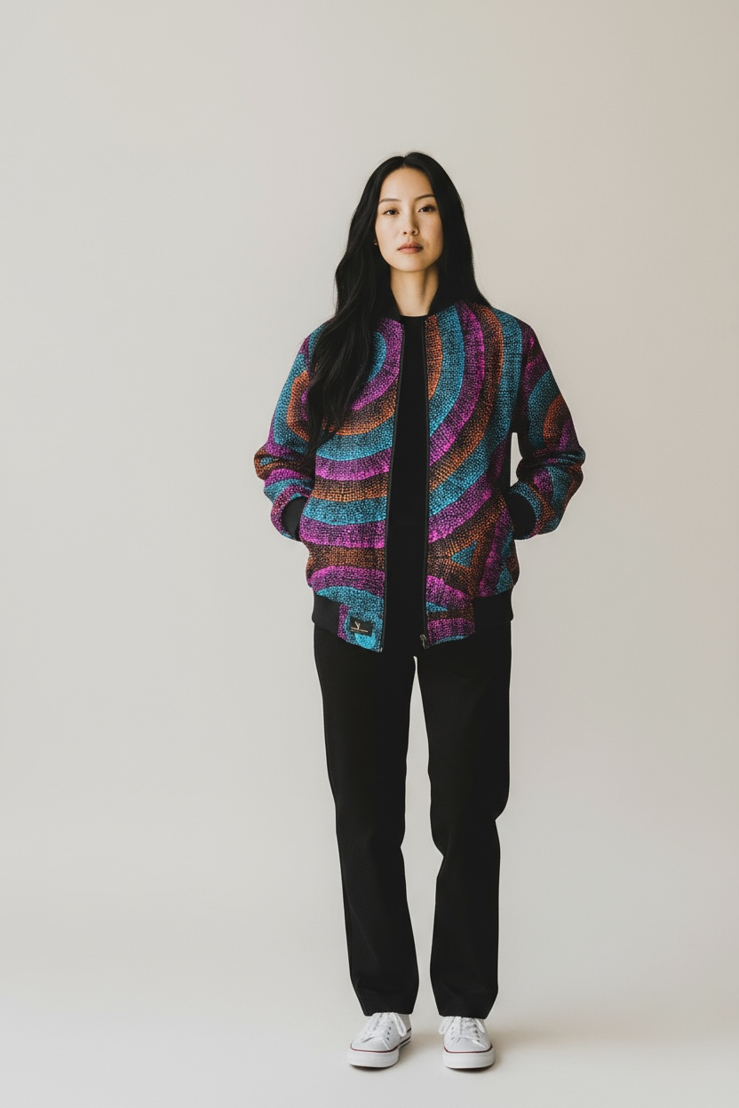 Reversible Multicolored Bomber Jacket