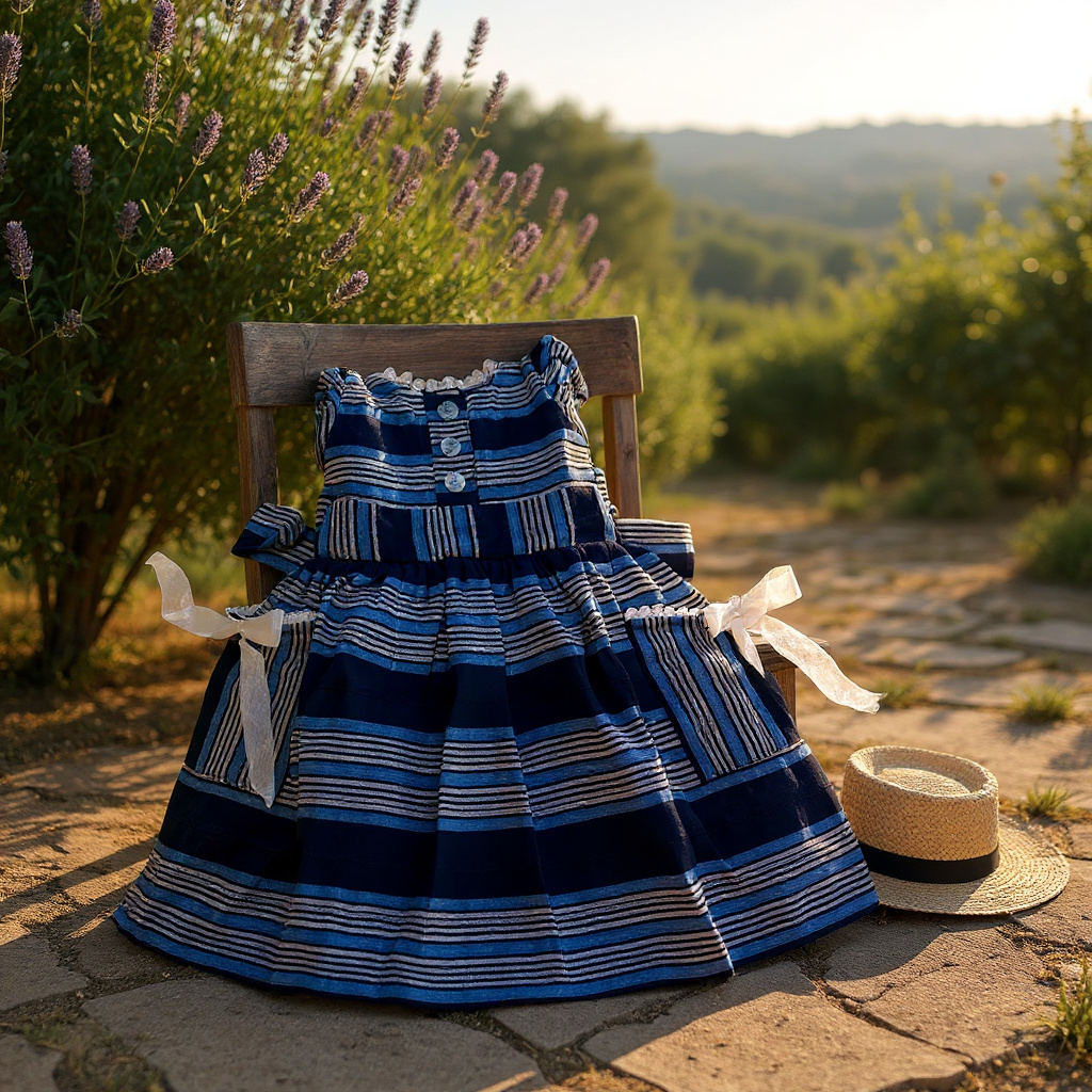 Blue Asoke Striped Vintage Dress