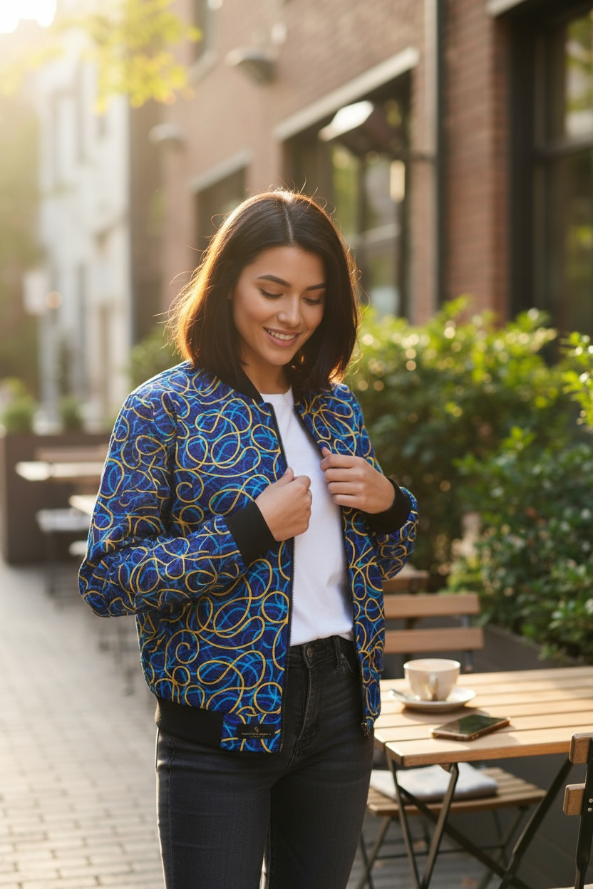 Reversible Multicolored Bomber Jacket