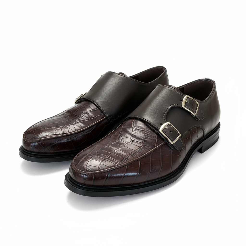 Men's Brown Monk Strap Shoe