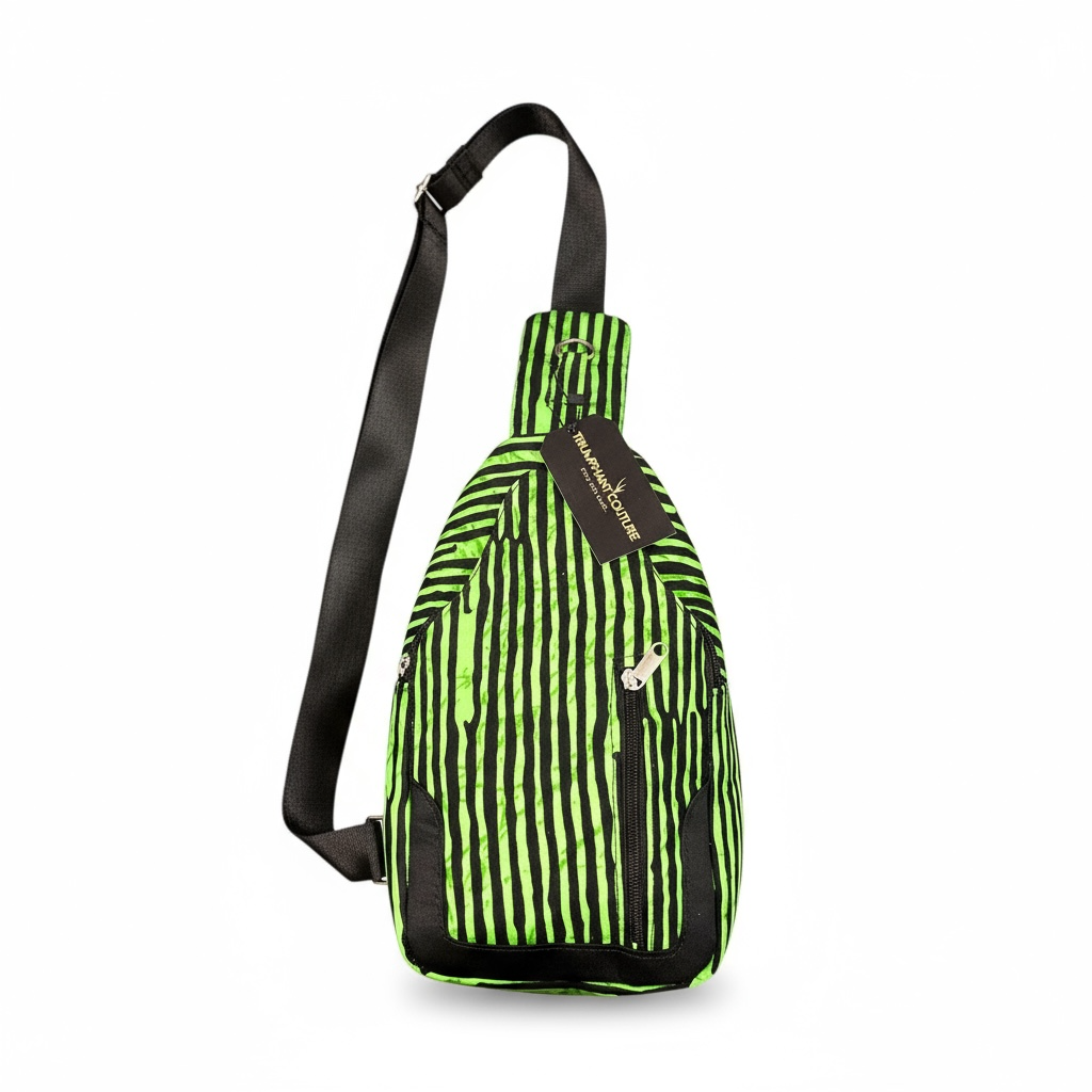Green Abstract Pattern Cross Bag