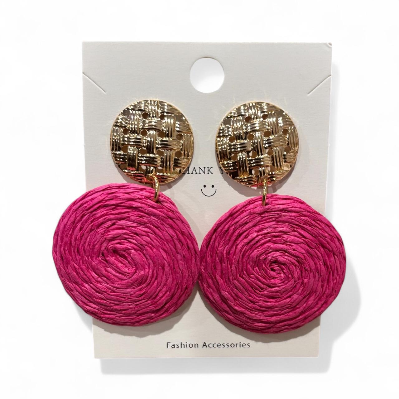 Raftia Round Earrings