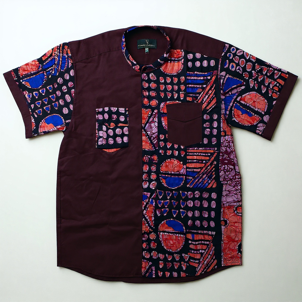 Colorful Abstract Print Short Sleeve Shirt