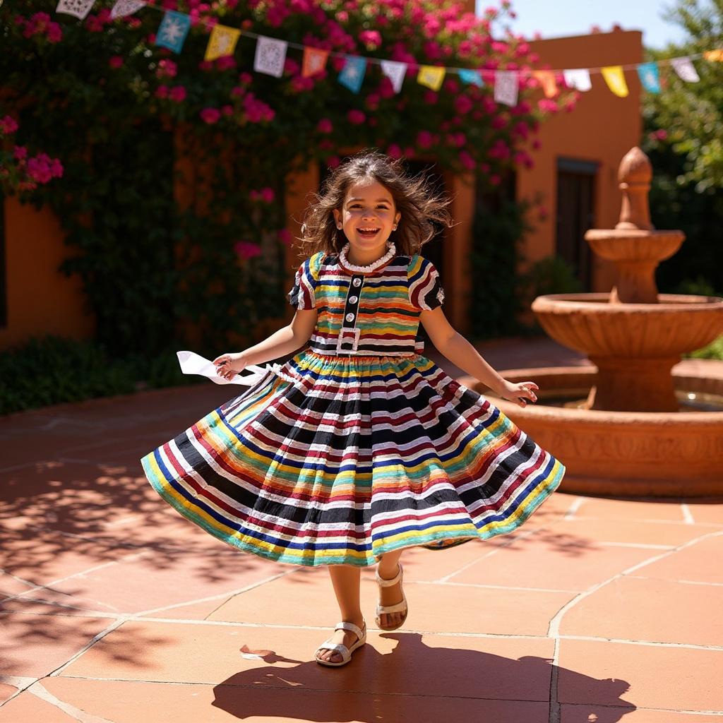 Colorful Striped Asoke Girls' Dress