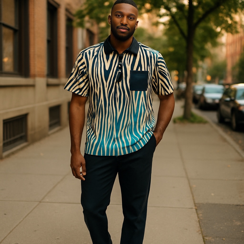 Zebra Print Polo Shirt