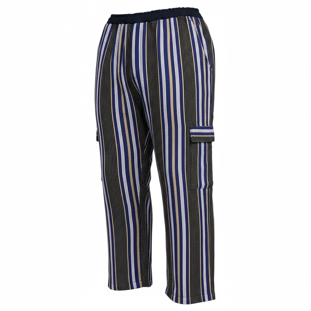 Asoke Vintage Striped Cargo Pant - Blue
