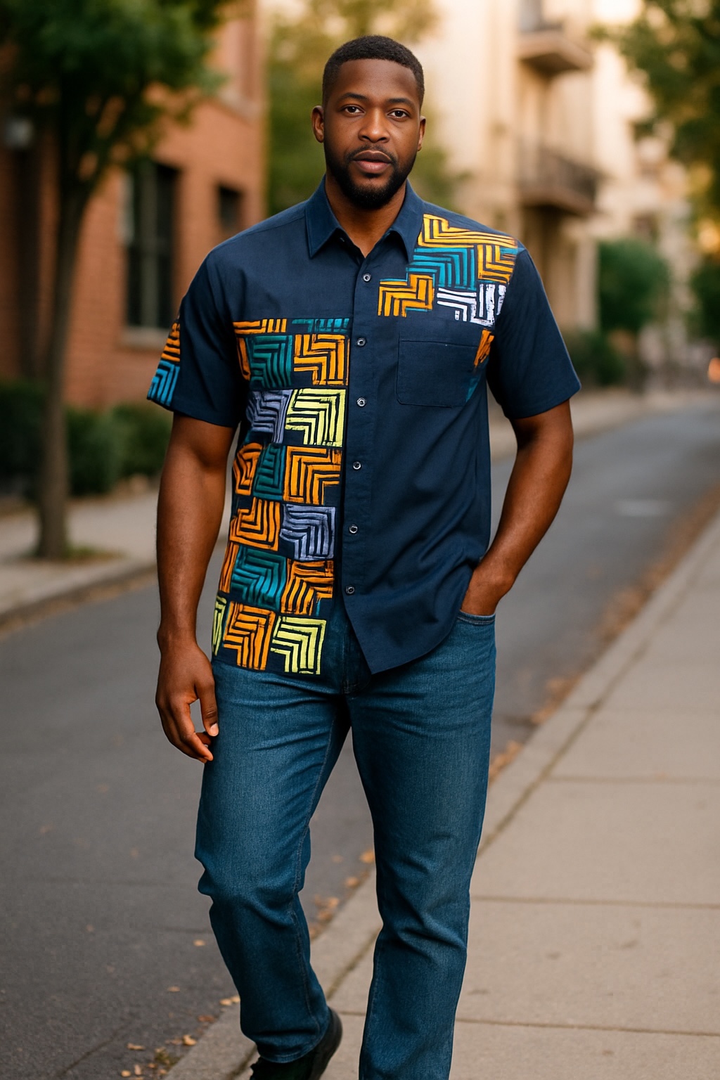 Geometric Short Sleeve Shirt