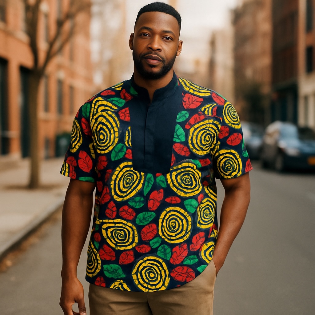 Spiral Leaf Print Shirt