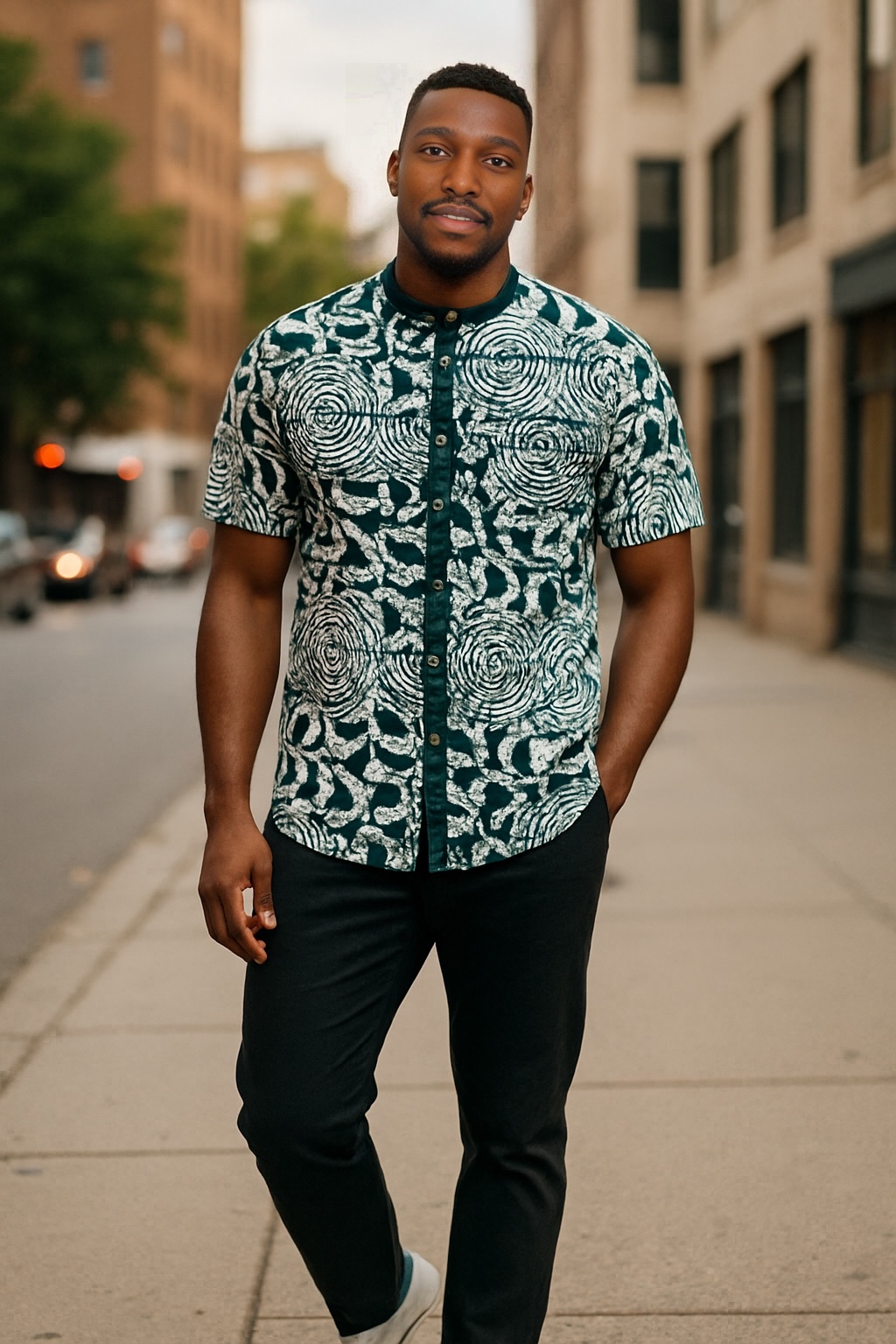 Men's Batik Short-Sleeve Shirt