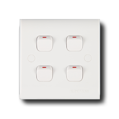 Krypton 4 Gang 1 Way Switch