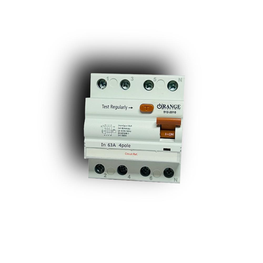 Orange 10KA 4 Pole RCCB 40A 30MA (Trip Switch)