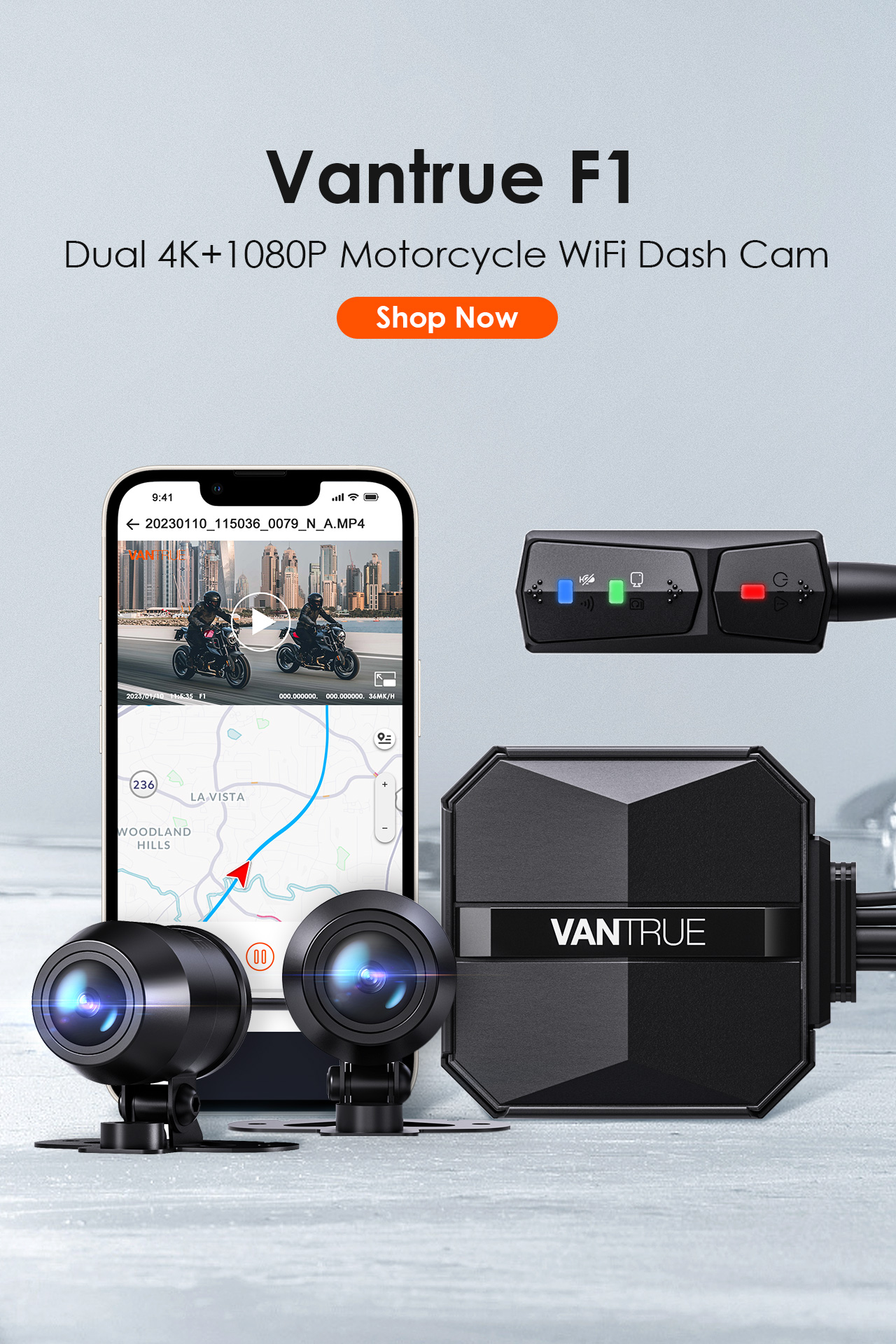 Vantrue Dascam Falcon 1 - Motorcycle