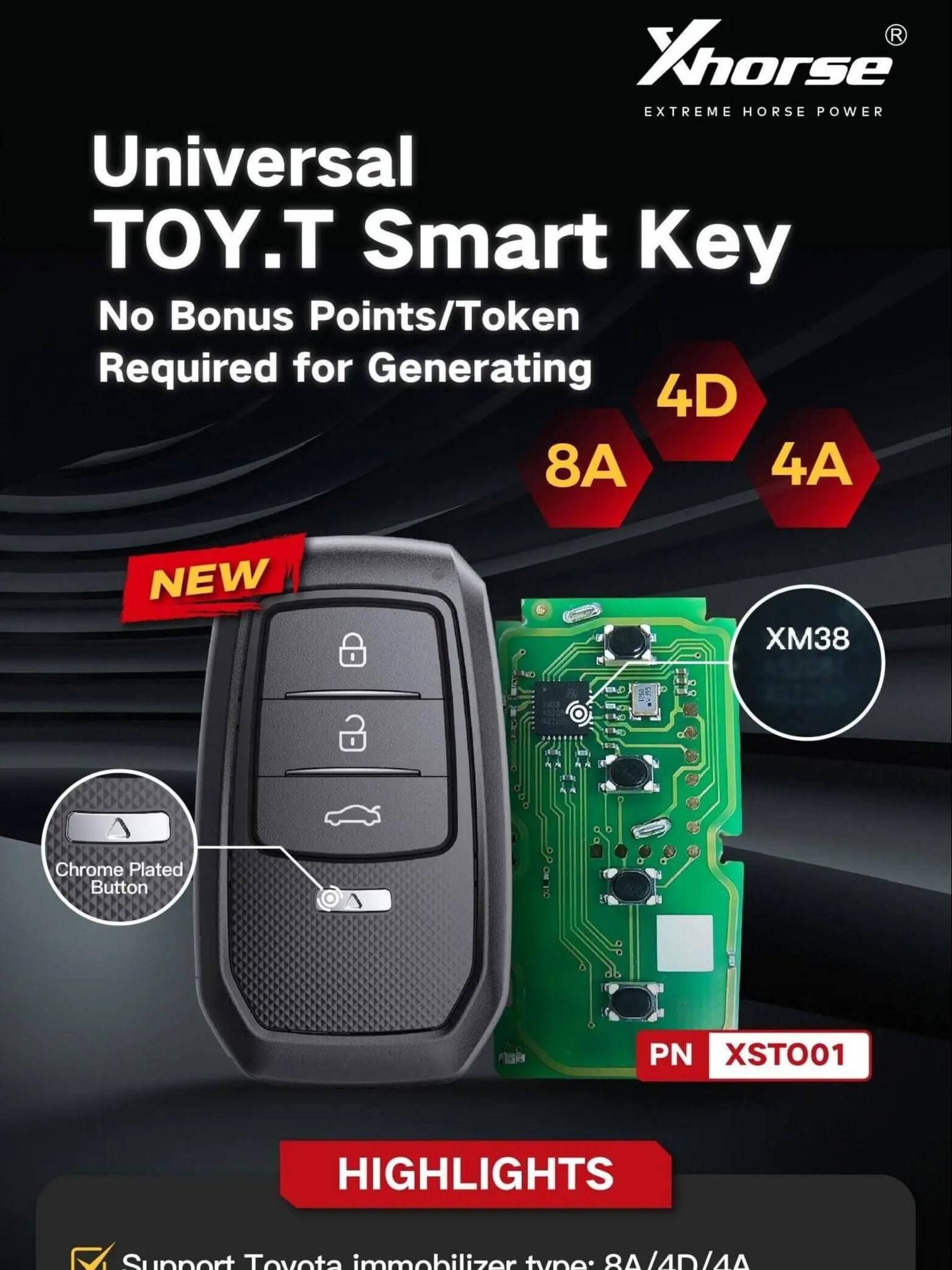 Telemando Inteligente Xhorse Xsto01en Vvdi Xm38 Para Toyota