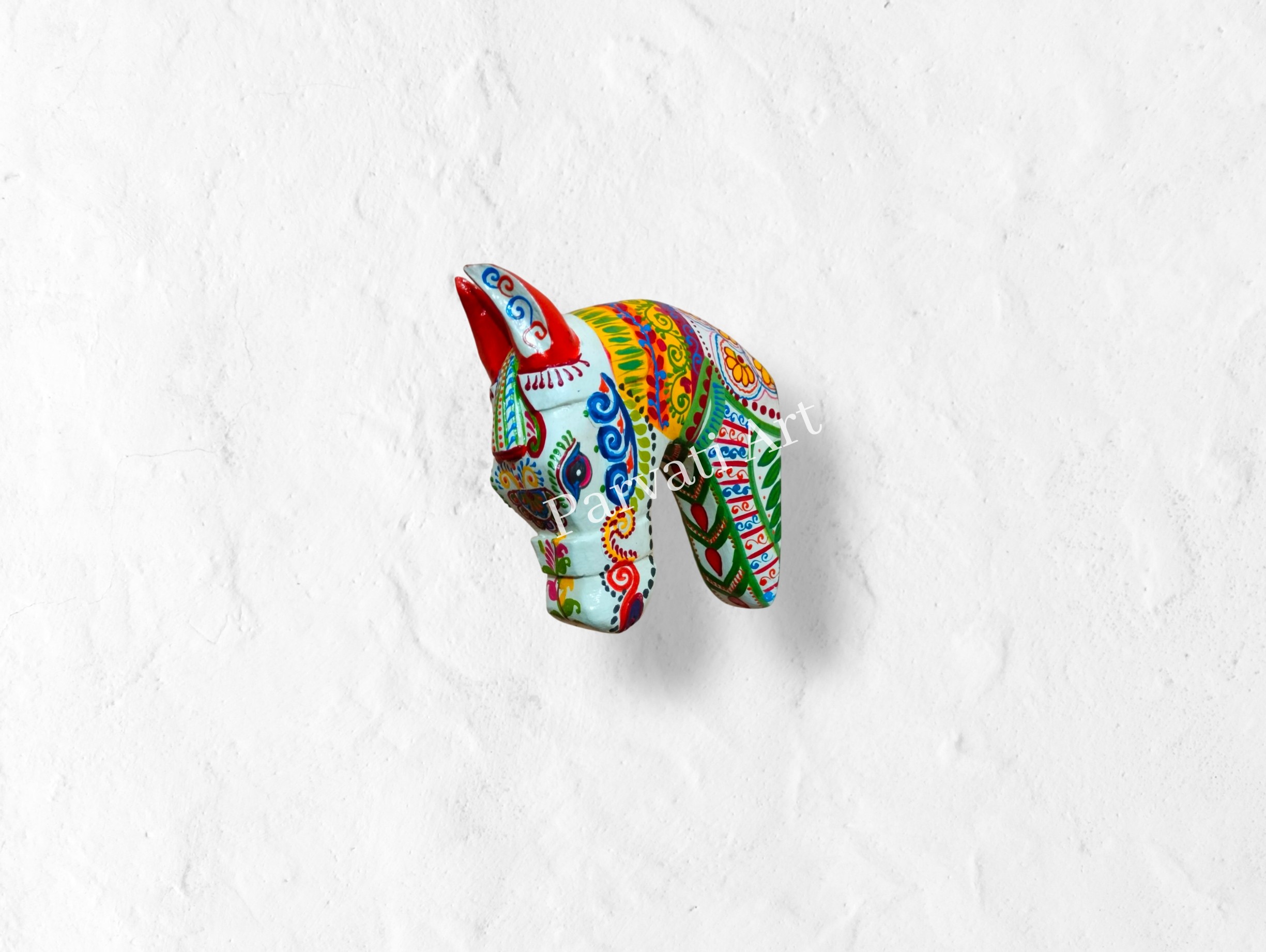 white horse head wall hand painted