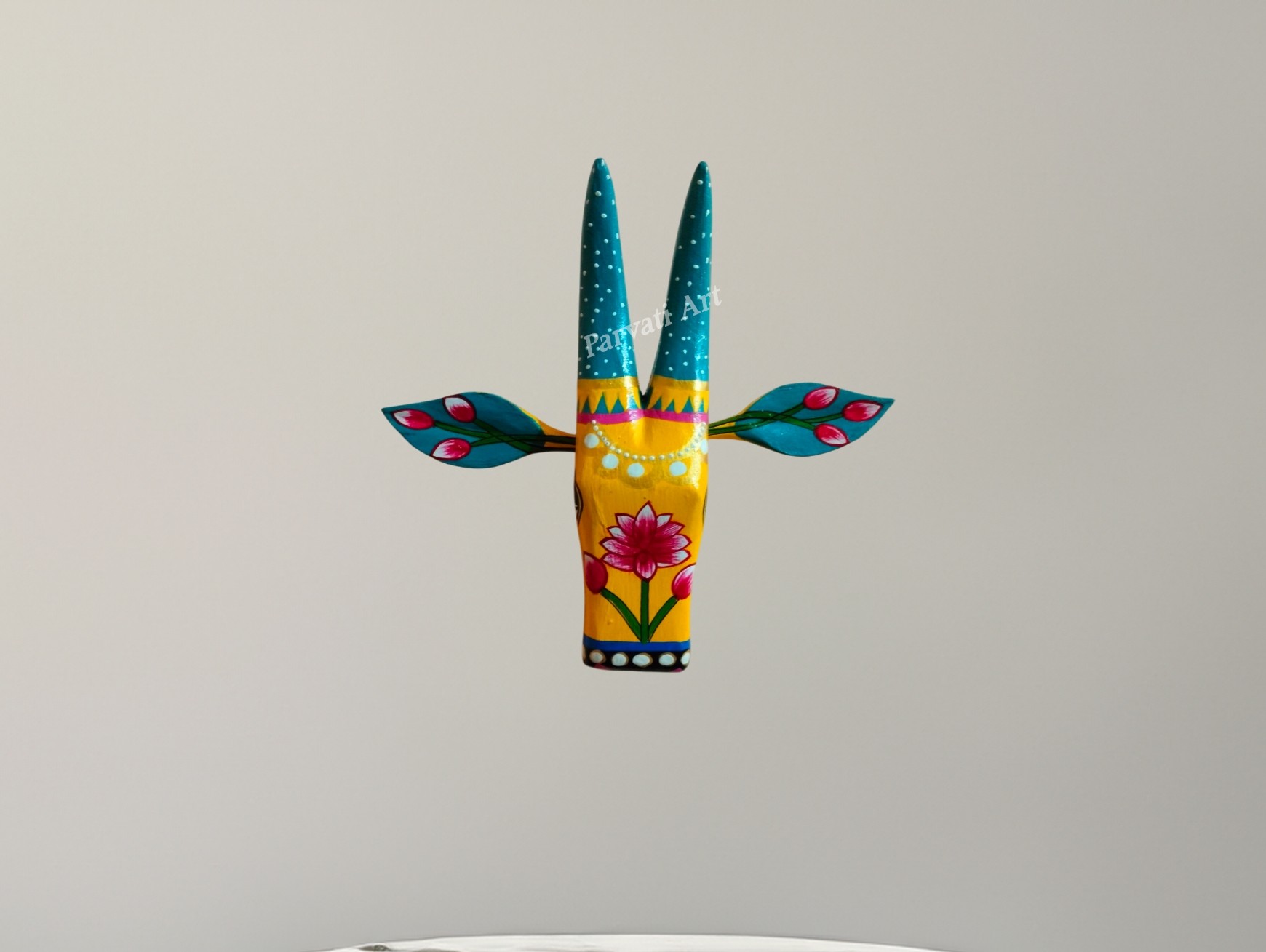 Yellow cow wall decor handpainted