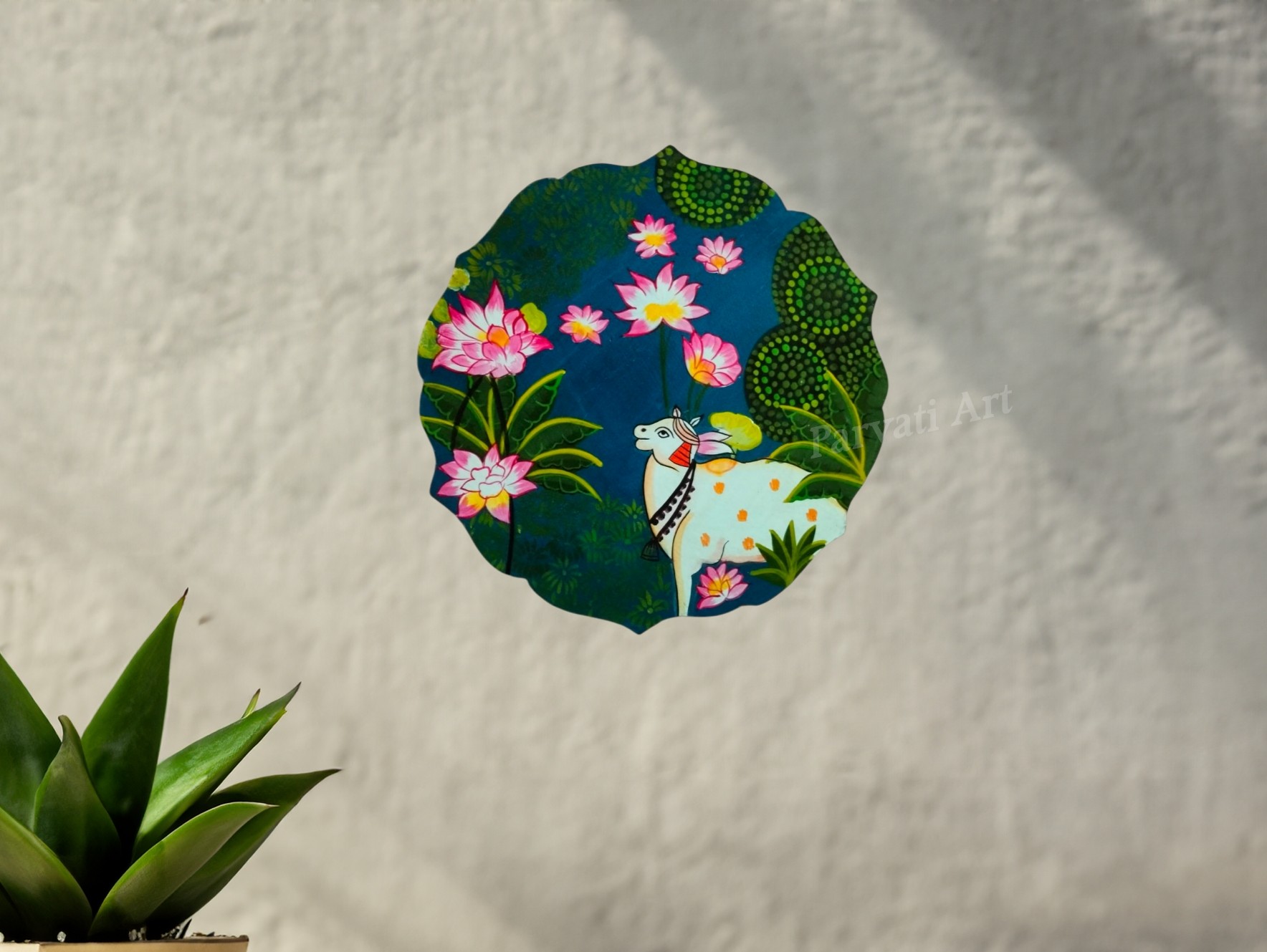 Cow wall hand painted plate