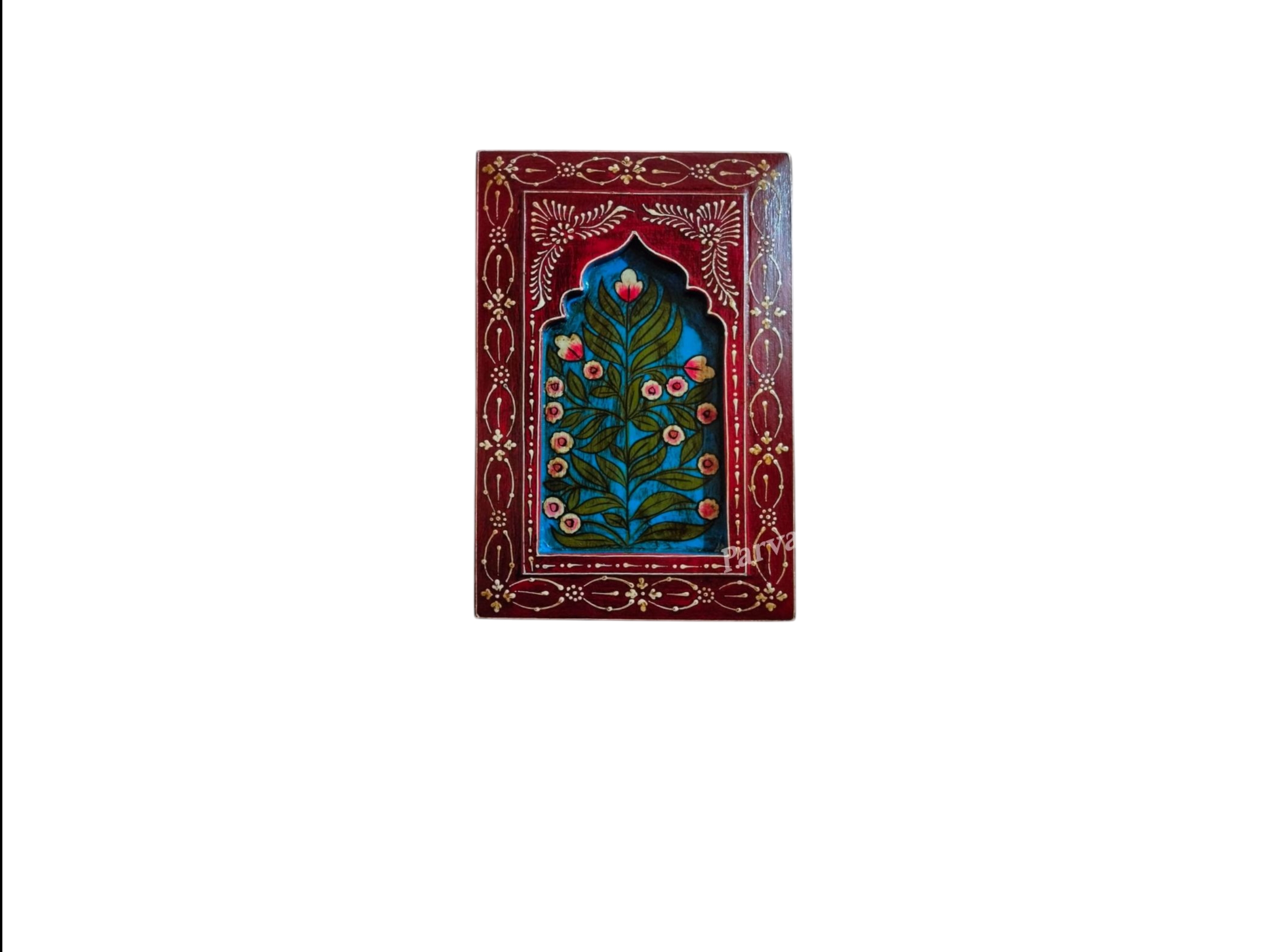 Red wall hand painted frame