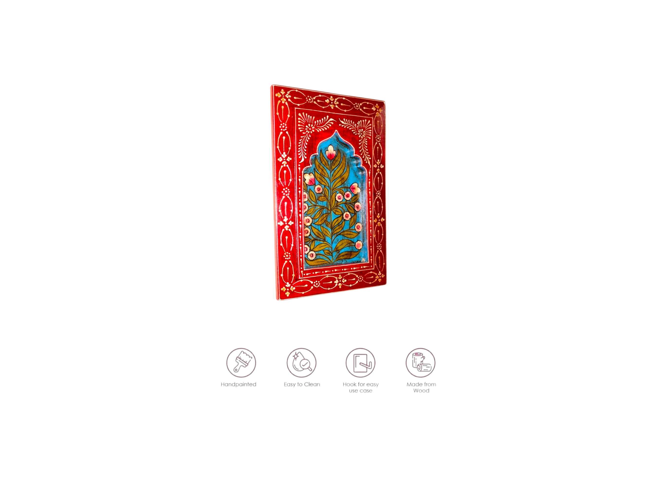 Red wall hand painted frame