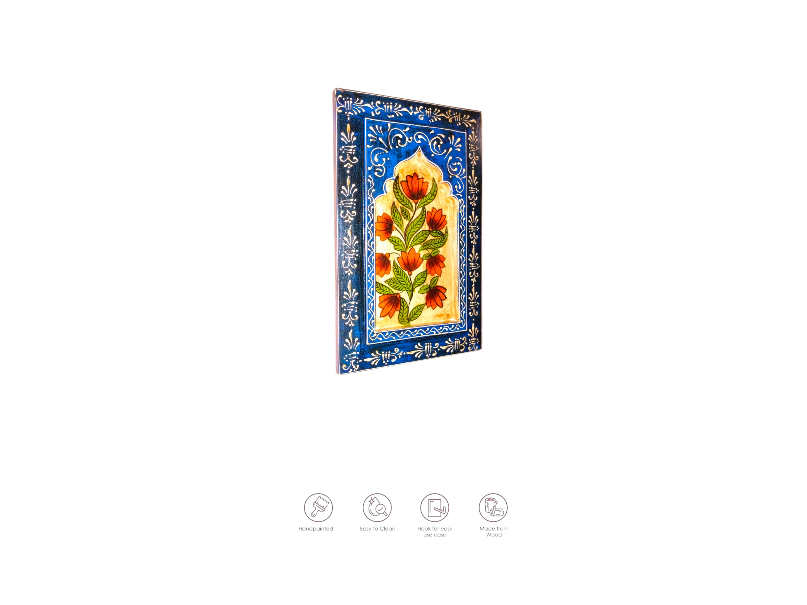 Blue wall hand painted frame